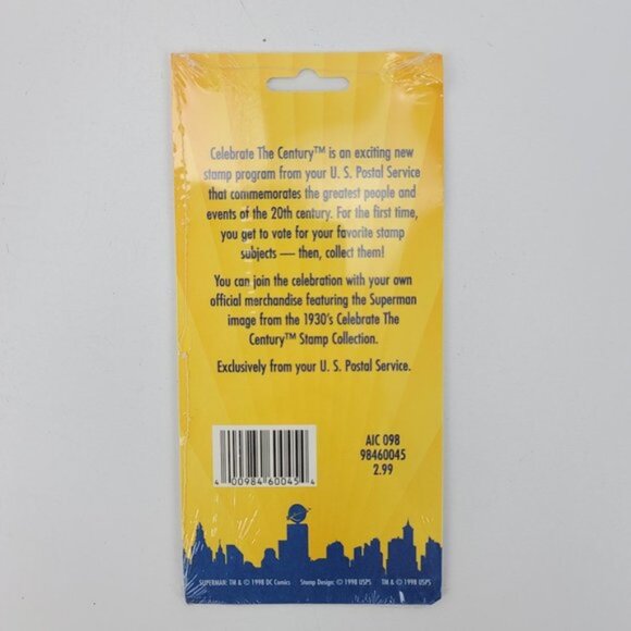 Vtg 1998 Superman Stamp Collectible Retro Magnetic Greeting Card USPS DC Comics - Picture 2 of 8